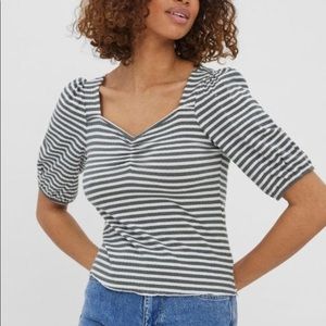 Vero moda gabi ribbed stripe t-shirt